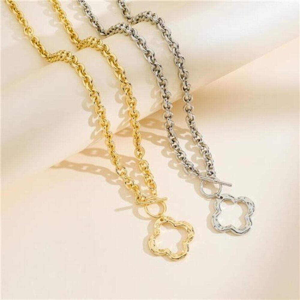 Chunky  Necklace 14K Gold/Silver Plated Trendy Dainty Charm Necklace